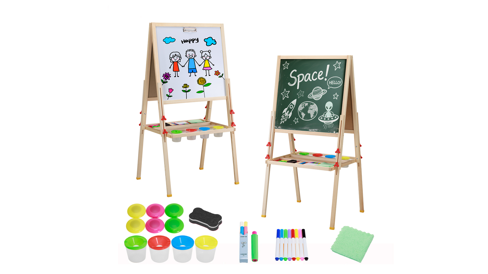 Drvena dječja ploča 2u1